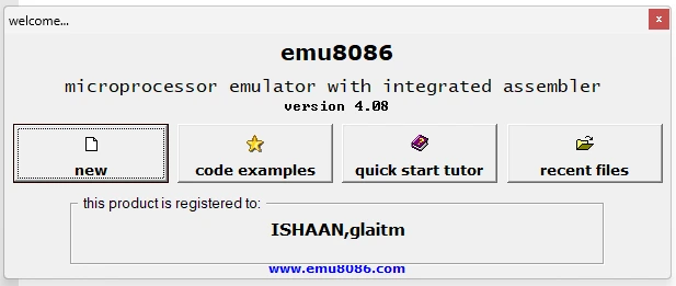 Emu8086 Full Setup: Download, Install ও License Guide Emu8086 microprocessor emulator software interface and usage