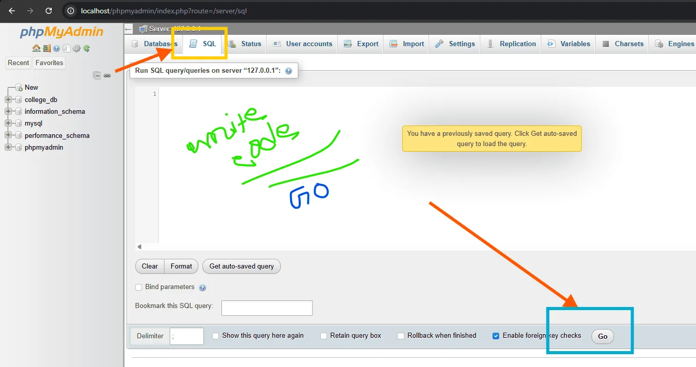 phpMyAdmin Database Setup phpMyAdmin Database Setup
